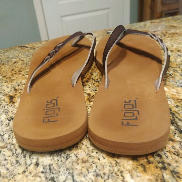 Flojos Brown Flip Flop Sandals Women's Size 9.5 Serenity Soft Comfy Lightweight - Picture 6 of 7